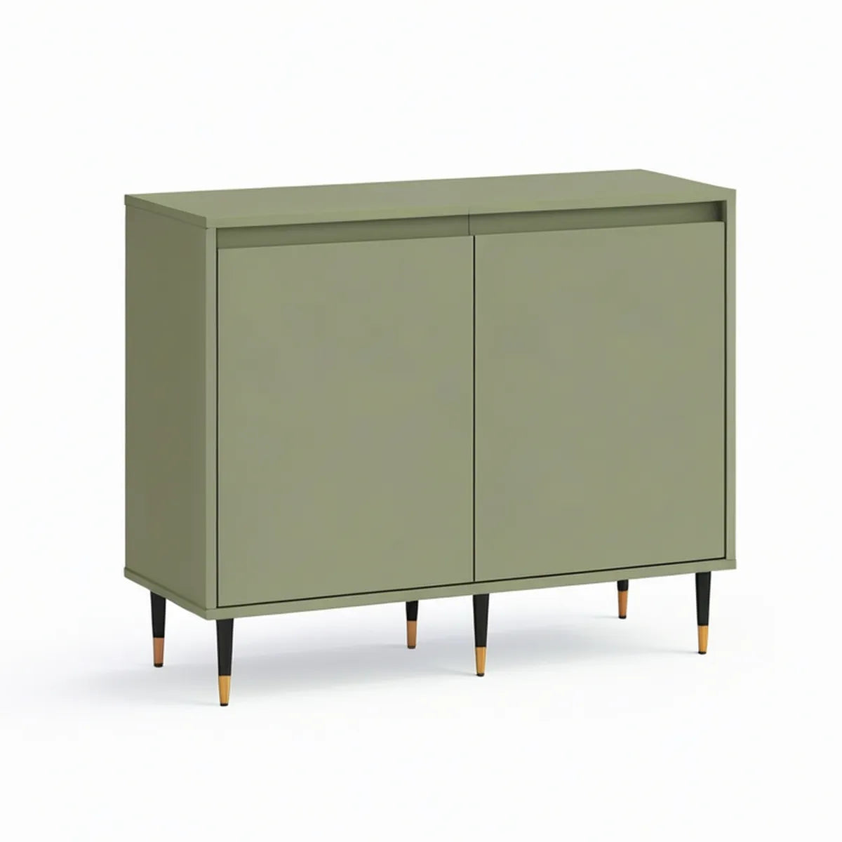 Oliwkowozielony kredens dwudrzwiowy z MDF 120 x 40 x 90 cm
