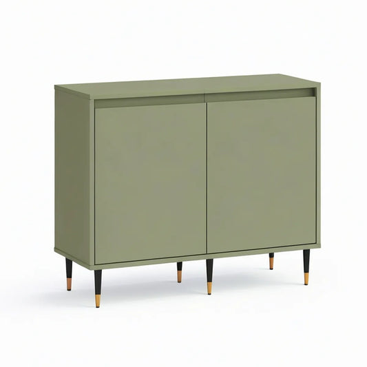 Oliwkowozielony kredens dwudrzwiowy z MDF 120 x 40 x 90 cm
