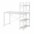 Białe biurko z 3 półkami 120 x 60 x 150 cm z płyty MDF i stali